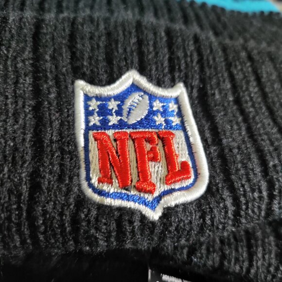 NWT Carolina Panthers Sports Knit Pom Beanie Fleece Lining OSFA Unisex - Picture 6 of 6